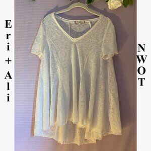 Failyb3 Shirts:$25NEW WITHOUT TAGS ELI + ALI LIGHT SLIGHT WHITE BLOUSE SIZE XS